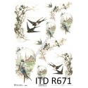 Papier ryżowy ITD Collection 671 - Ptaszki