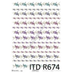 Papier ryżowy ITD Collection 674 - Drobne kwiatki