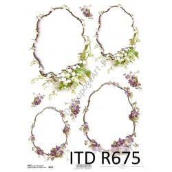 Papier ryżowy ITD Collection 675 - Kwiatowe- ramy