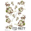 Papier ryżowy ITD Collection 677 - Białe kwiaty