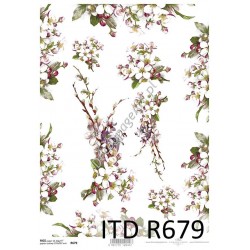 Papier ryżowy ITD Collection 0679 - Kwiaty jabłoni