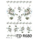 Papier ryżowy ITD Collection 0680 - Białe kwiaty