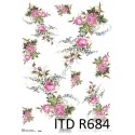 Papier ryżowy ITD Collection 0684 - Różowe róże