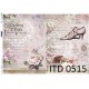 Papier do decoupage ITD 515 - Róże i pismo