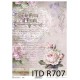 Papier ryżowy ITD Collection 707 - Kwiaty i pismo
