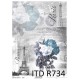 Papier ryżowy ITD Collection 734 - Błękitne róże, Paryż