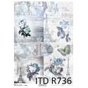 Papier ryżowy ITD Collection 0736 - Błękitne róże, Paryż