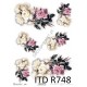 Papier ryżowy ITD Collection 748 - Białe i różowe róże