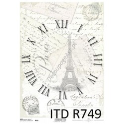 Papier ryżowy ITD Collection 0749 - Zegar Paryż