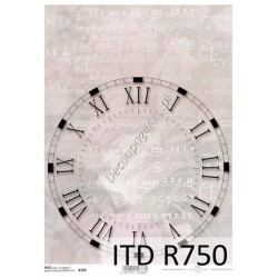 Papier ryżowy ITD Collection 0750 - Zegar i nuty