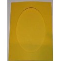 Kartka passe-partout oval żółta