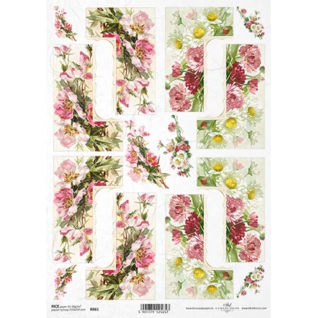 Papier ryżowy ITD Collection861 - Wiosenne kwiatki