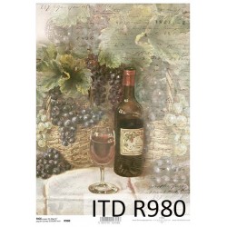 Papier ryżowy ITD Collection 0980 - Wino i winogrona