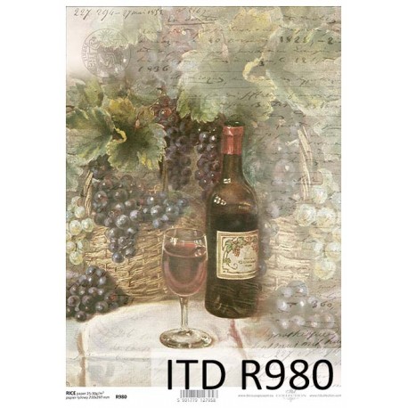 Papier ryżowy ITD Collection 980 - Wino i winogrona