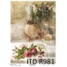 Papier ryżowy ITD Collection 981 - Wino i róże