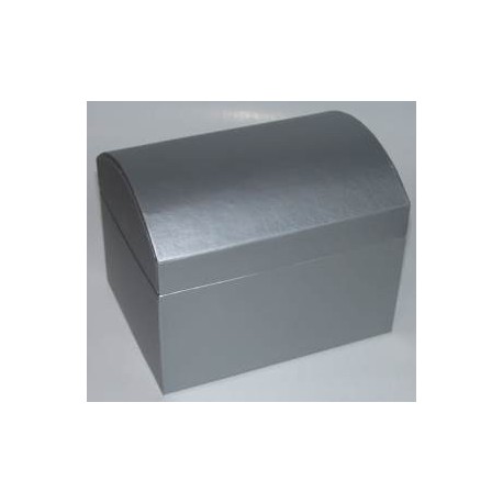 Kuferek z kartonu srebrny 13,5 cm