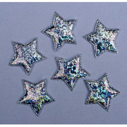 Gwiazdy z materiału - srebrne