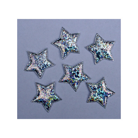 Gwiazdy z materiału - srebrne