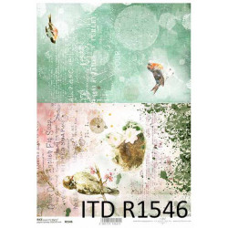 Papier ryżowy ITD Collection 1546 ptaszyny